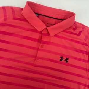 Under Armour XL Iso-Chill Polo Shirt Floral Striped Short Sleeve Mens Activewear